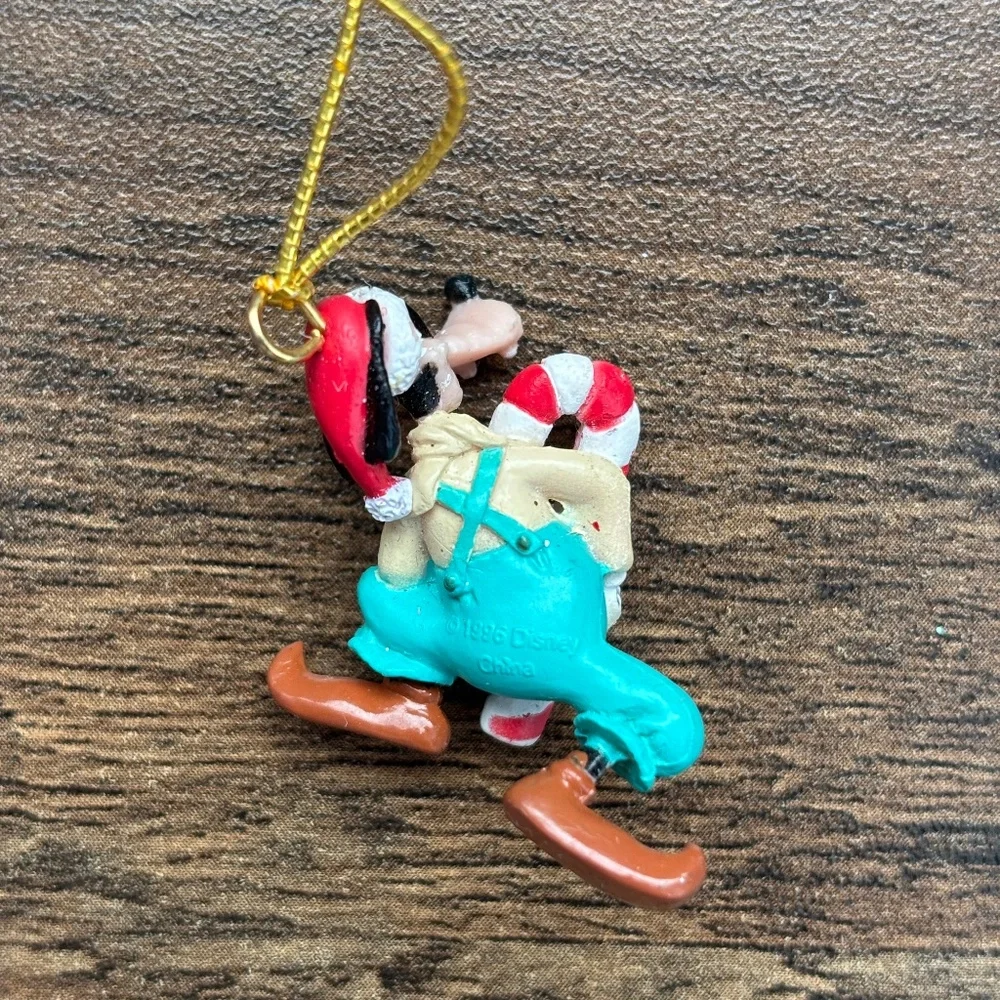 VINTAGE Disney GOOFY MINNIE MOUSE Mini Christmas Ornaments Candy Cane Set 2 1996